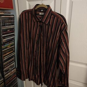 Debe Collezione Men's Multicolor Striped Button Down Shirt